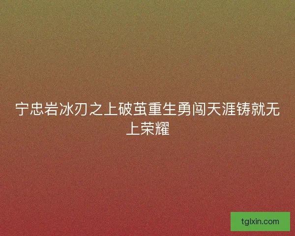 宁忠岩冰刃之上破茧重生勇闯天涯铸就无上荣耀 宁忠岩冰刃之上破茧重生勇闯天涯铸就无上荣耀